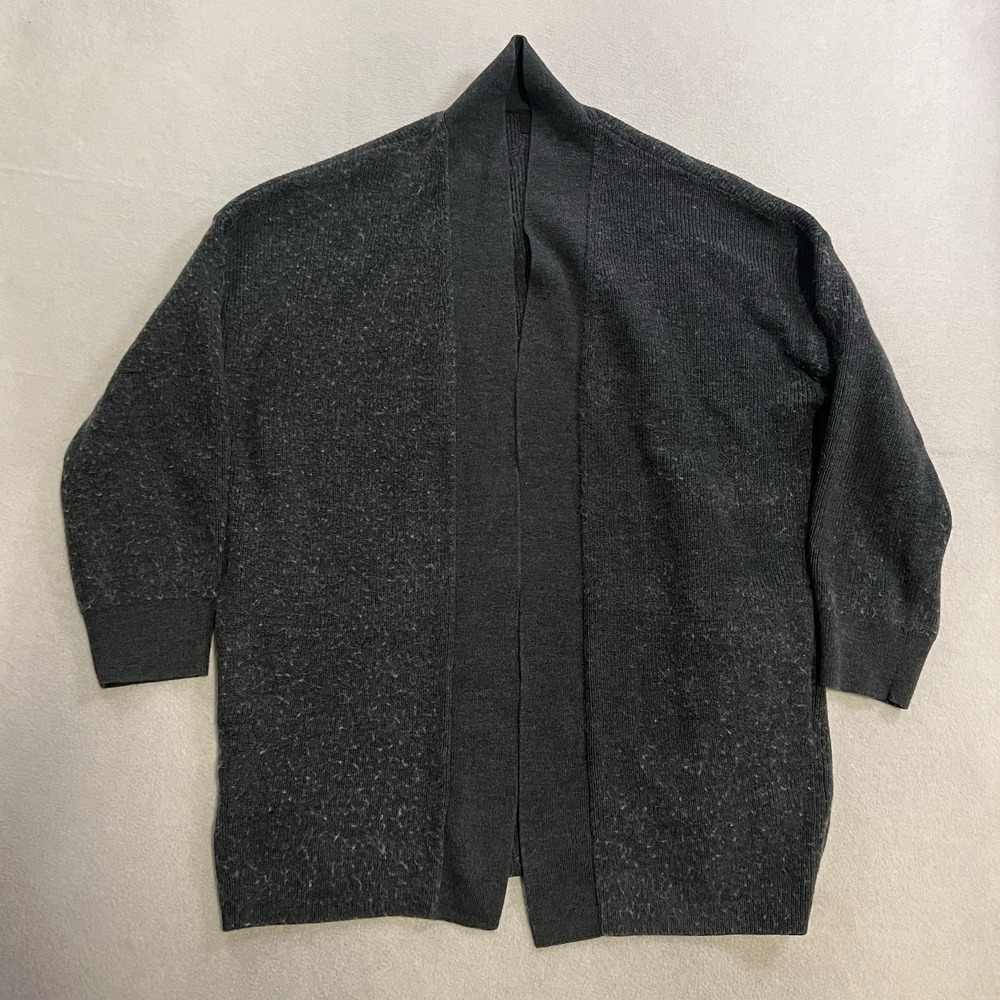 Lululemon Merino Wool-Blend Ribbed Long Wrap Sweater Women's Size 12 Dark Gray